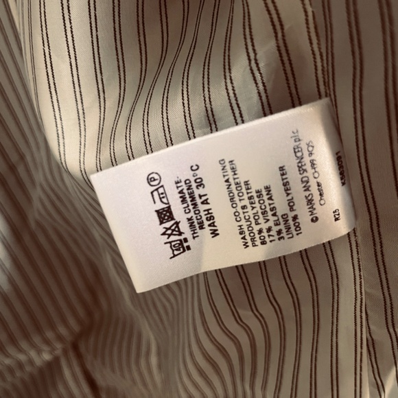 Marks and Spencer Black Beige Herringbone Blazer Jacket Single Breasted 8 (UK12 - Picture 10 of 17